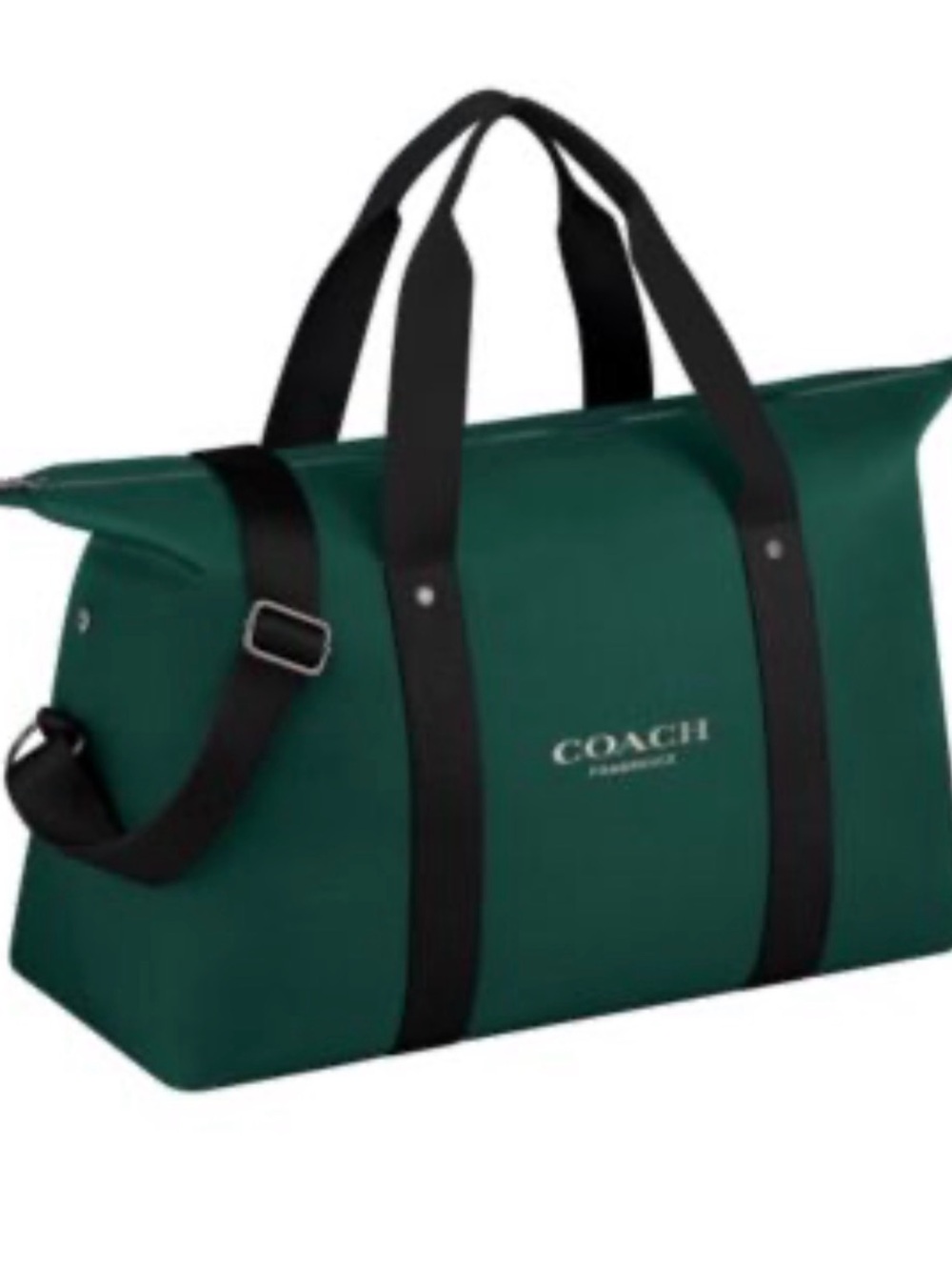Coach Green Duffel with Black Straps